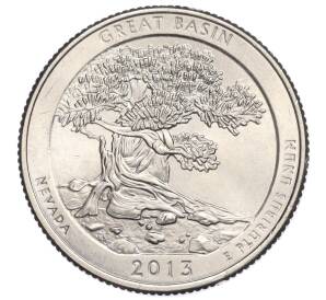 1/4 доллара (25 центов) 2013 года P США «Национальные парки — №18 Национальный парк Грейт-Бейсин»