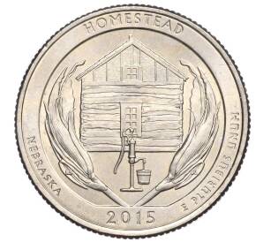 1/4 доллара (25 центов) 2015 года P США «Национальные парки — №26 Национальный монумент Гомстед»