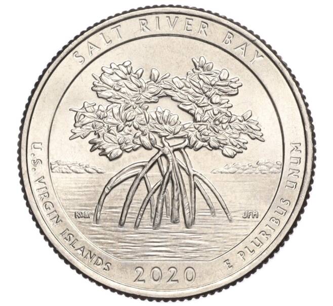 Монета 1/4 доллара (25 центов) 2020 года P США «Национальные парки — №53 Исторический парк и заповедник Бухта Соленой реки» (Артикул K12-03753)