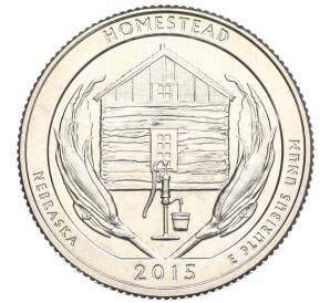 1/4 доллара (25 центов) 2015 года S США «Национальные парки — №26 Национальный монумент Гомстед»