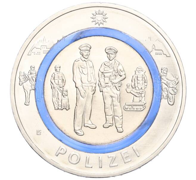 Монета 10 евро 2024 года F Германия «На службе общества — Полиция» (Артикул M2-73593)
