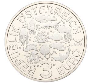 3 евро 2024 года Австрия «Светящаяся морская жизнь — Светящаяся медуза»