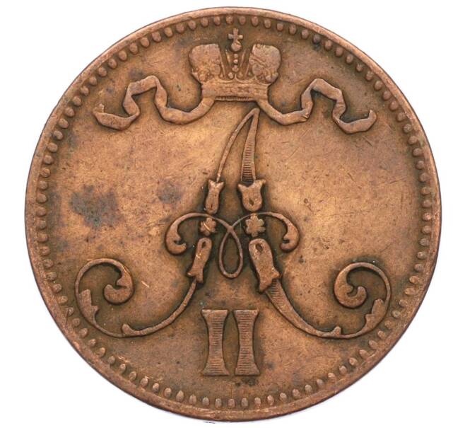 Монета 5 пенни 1866 года Русская Финляндия (Артикул M1-58762)
