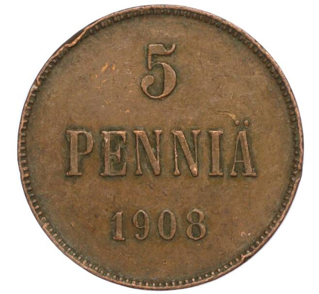 Монета 5 пенни 1908 года Русская Финляндия (Артикул: M1-58813) — Фото №1