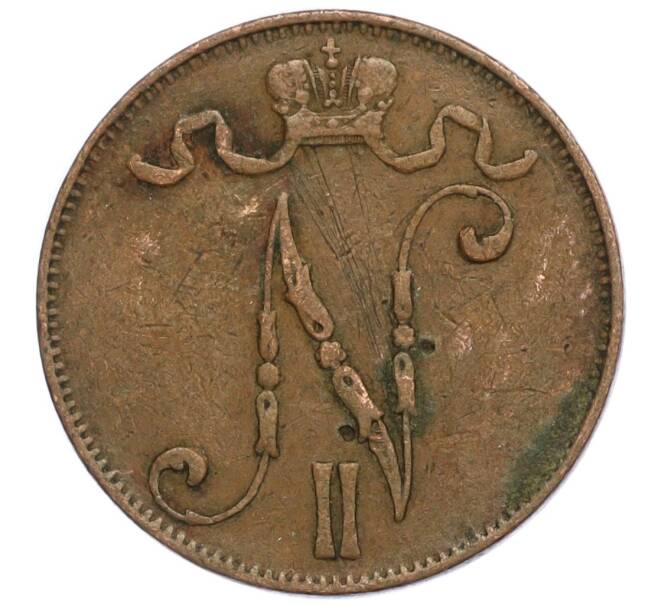Монета 5 пенни 1908 года Русская Финляндия (Артикул: M1-58814) — Фото №2