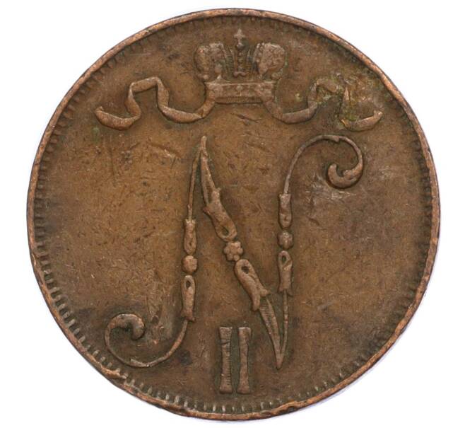 Монета 5 пенни 1908 года Русская Финляндия (Артикул M1-58823)