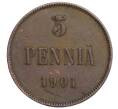 Монета 5 пенни 1901 года Русская Финляндия (Артикул M1-58845)