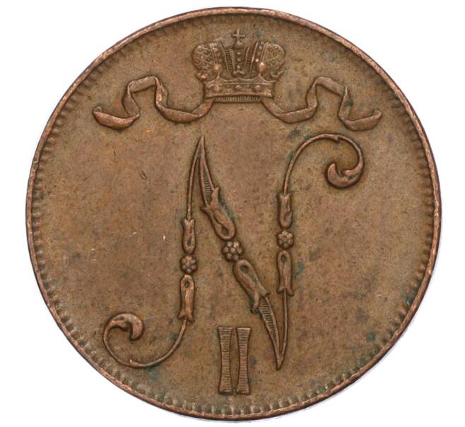Монета 5 пенни 1915 года Русская Финляндия (Артикул M1-58859)