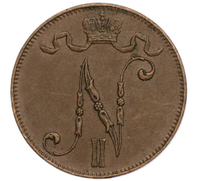 Монета 5 пенни 1913 года Русская Финляндия (Артикул M1-58867)