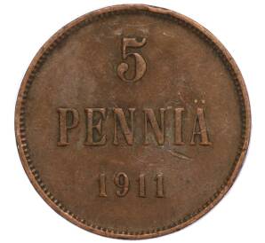 5 пенни 1911 года Русская Финляндия