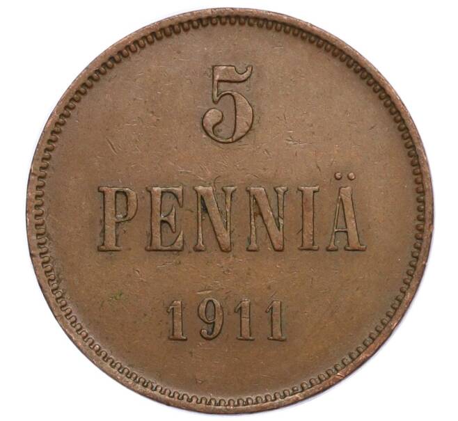 Монета 5 пенни 1911 года Русская Финляндия (Артикул M1-58884)