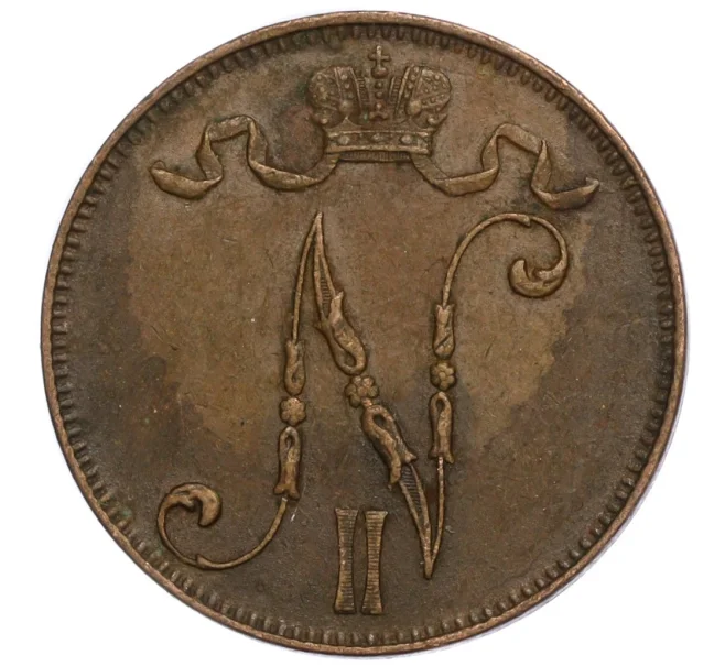 Монета 5 пенни 1908 года Русская Финляндия (Артикул M1-58889)