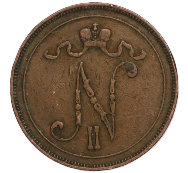 Монета 10 пенни 1907 года Русская Финляндия (Артикул M1-58918)