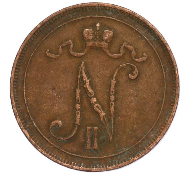 Монета 10 пенни 1908 года Русская Финляндия (Артикул M1-58920)