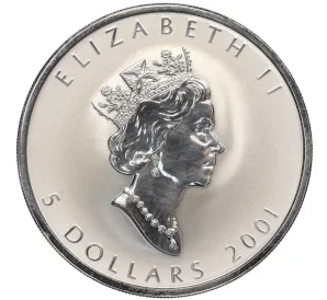 5 долларов 2001 года Канада «Кленовый лист» (Голограмма)