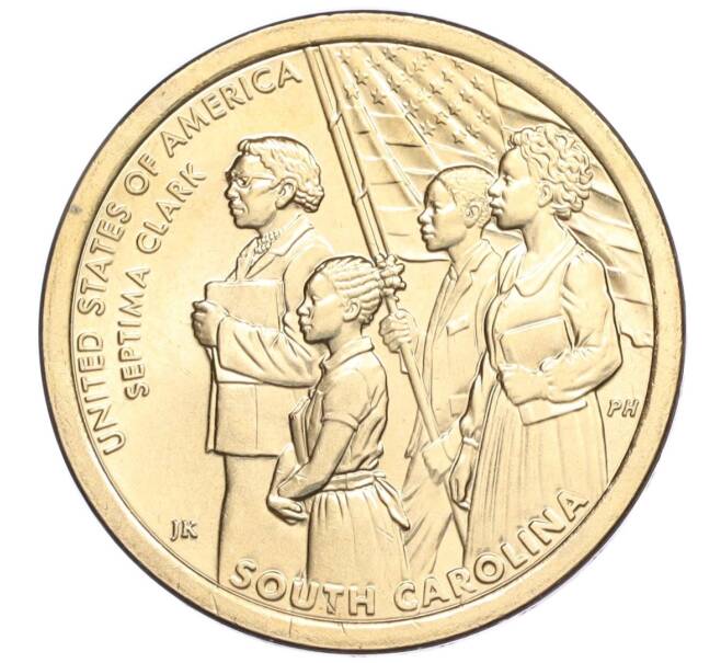 Монета 1 доллар 2020 года D США «Американские инновации — Септима Пуансетт Кларк» (Артикул K12-04289)