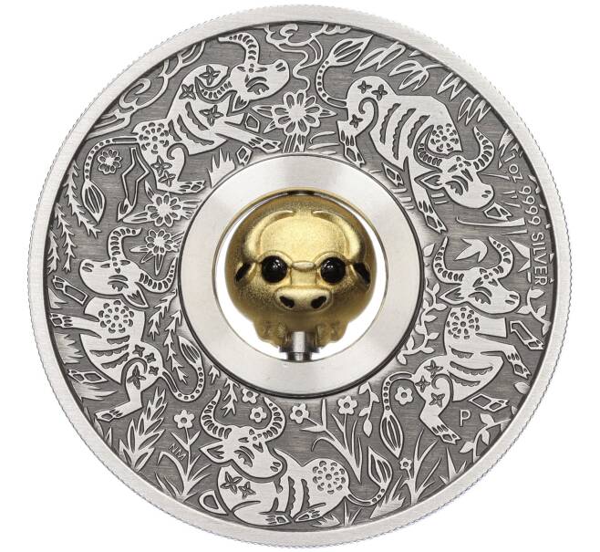 Монета 1 доллар 2021 года Токелау «Вращающийся Талисман Лунного Гороскопа — Год быка» (Артикул M2-73640)
