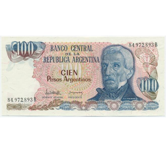 Банкнота 100 песо 1983 года Аргентина (Артикул K12-04622)