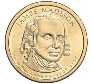 1 доллар 2007 года США (D) «4-й президент США Джеймс Мэдисон»