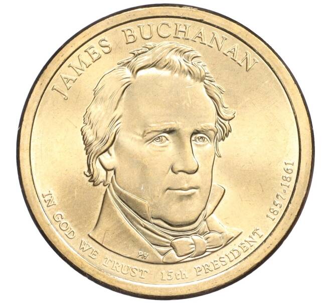 Монета 1 доллар 2010 года США (D) «15-й президент США Джеймс Бьюкенен» (Артикул K12-04911)
