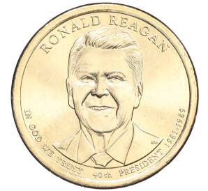 1 доллар 2016 года США (D) «40-й президент США Рональд Рейган»