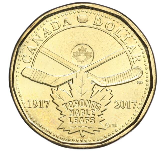 Монета 1 доллар 2017 года Канада «100 лет хоккейному клубу Toronto Maple Leafs» (Артикул K12-04936)