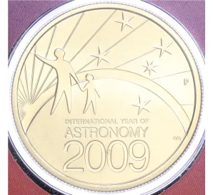 1 доллар 2009 года Австралия «Международный год астрономии — два человека наблюдают за звездами» (в конверте с почтовыми марками)