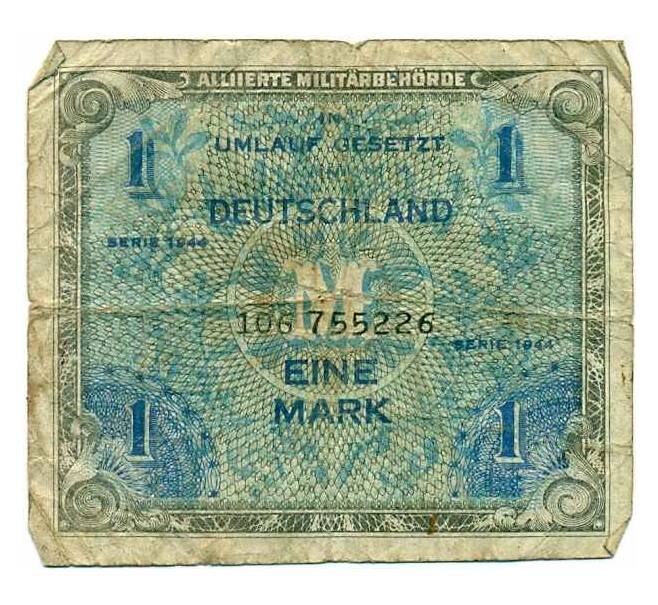 Банкнота 1 марка 1944 года Германия (Выпуск Союзного командования) (Артикул K12-05078)
