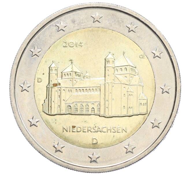Монета 2 евро 2014 года D Германия «Федеральные земли Германии — Нижняя Саксония (Церковь Святого Михаэля)» (Артикул K12-05139)