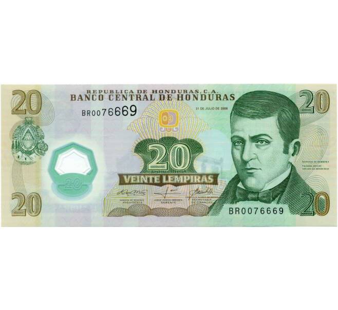 Банкнота 20 лемпира 2008 года Гондурас (Артикул K12-05426)