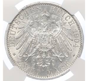 2 марки 1904 года Германия (Гессен) «400 лет со дня рождения Филиппа I Великодушного» в слабе NGC (UNC details)