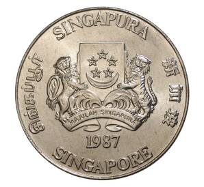 10 долларов 1987 года Сингапур «Год кролика» — Фото №2