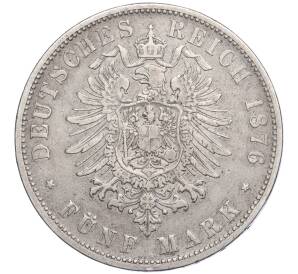 5 марок 1876 года F Германия (Вюртемберг) — Фото №2