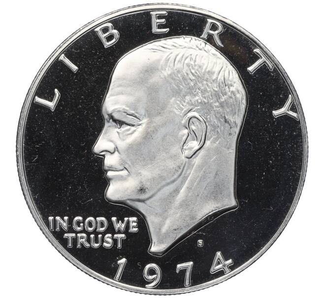 Монета 1 доллар 1974 года S США «Эйзенхауэр» (Артикул M2-73682)