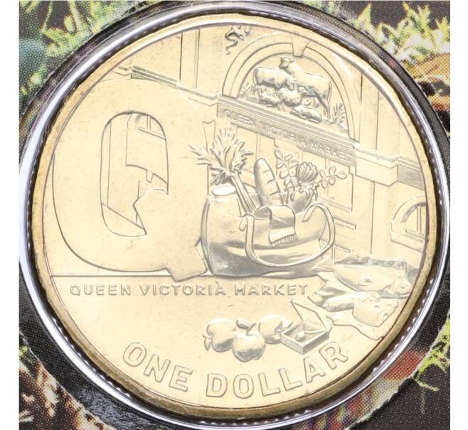 Монета 1 доллар 2021 года Австралия «Английский алфавит — Буква Q» (в конверте) (Артикул M2-73775)