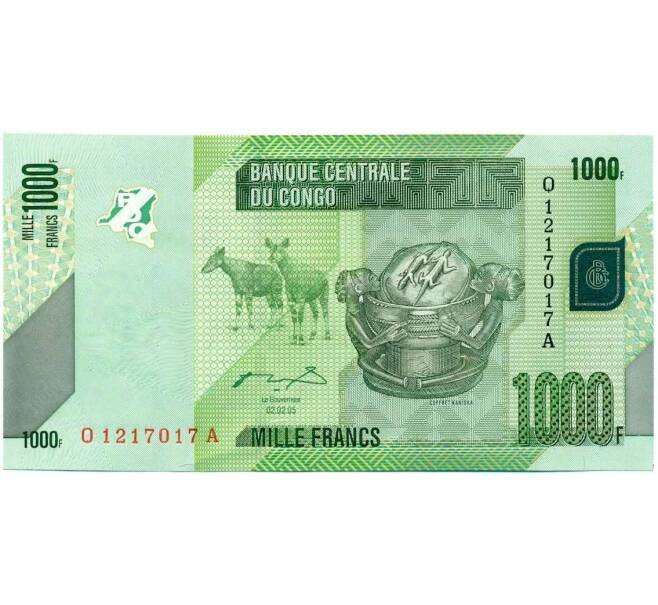 Банкнота 1000 франков 2005 года Конго (ДРК) (Артикул K12-05731)
