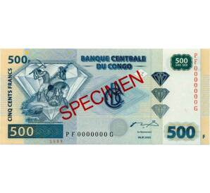 500 франков 2002 года Конго (ДРК) (Образец) — Фото №1