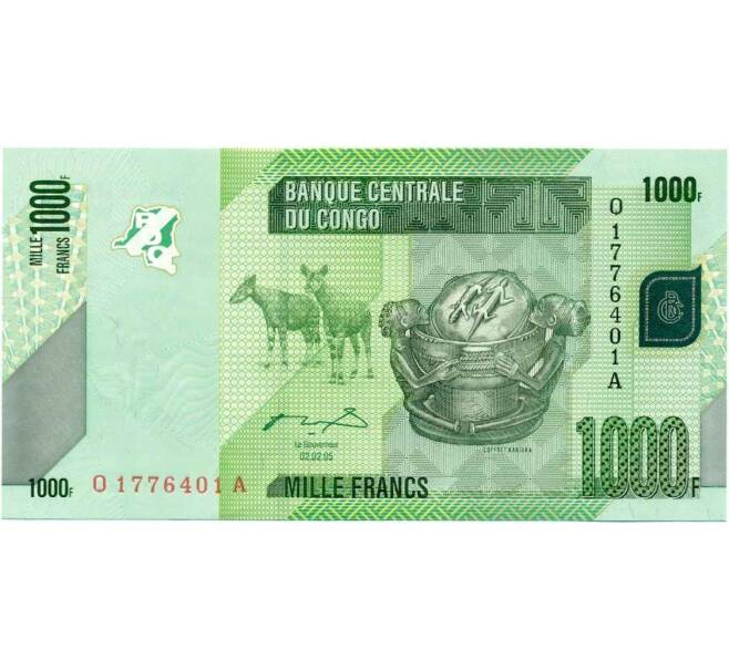 Банкнота 1000 франков 2005 года Конго (ДРК) (Артикул K12-05754)