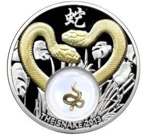 1 доллар 2012 года Ниуэ «Китайский гороскоп — Год змеи (две золотые змеи)»