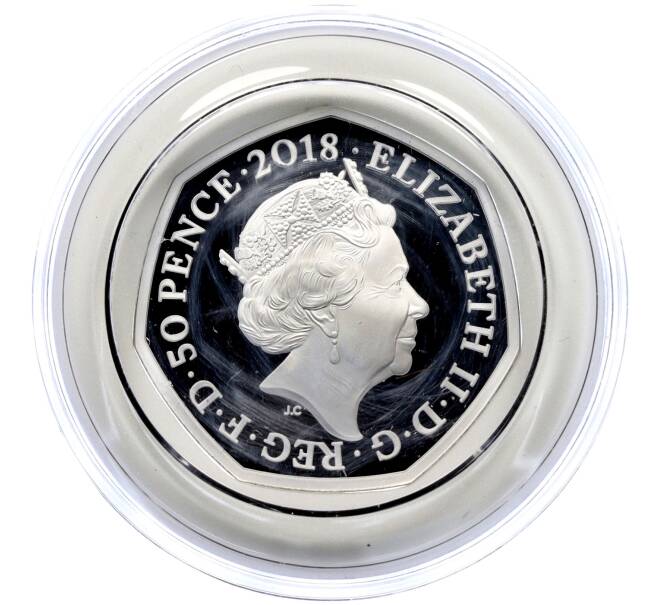 Монета 50 пенсов 2018 года Великобритания «150 лет со дня рождения Беатрис Поттер — Кролик Питер» (Артикул M2-73785)