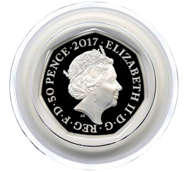 Монета 50 пенсов 2017 года Великобритания «150 лет со дня рождения Беатрис Поттер — Кролик Питер» (Артикул M2-73788)