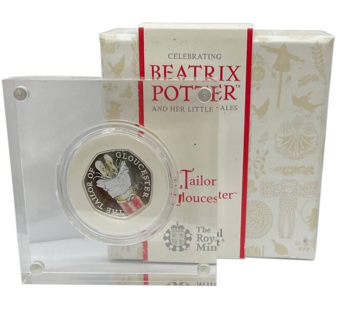 Монета 50 пенсов 2018 года Великобритания «150 лет со дня рождения Беатрис Поттер — Глостерский портной» (Артикул: M2-73791)