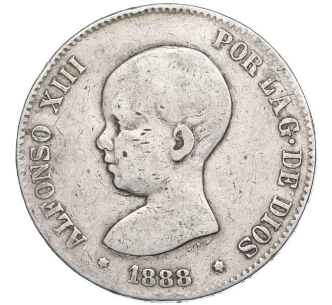 Монета 5 песет 1888 года Испания (Артикул K27-85514)