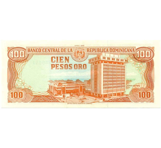 Банкнота 100 песо 1990 года Доминиканская республика (Артикул K12-06478)