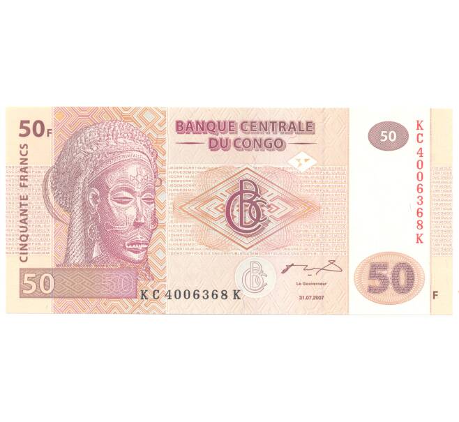 50 франков 2007 года Конго (ДРК) (Артикул B2-3009)