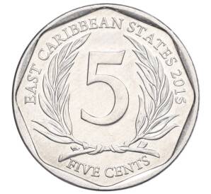 5 центов 2015 года Восточные Карибы