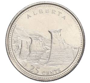 25 центов 1992 года Канада «125 лет Конфедерации Канада — Альберта»