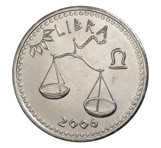 Монета 10 шиллингов 2006 года Сомалиленд «Знак зодиака Весы» (Артикул M2-6664)