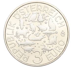 3 евро 2016 года Австрия «Животные со всего мира — Летучая мышь» — Фото №2