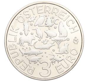 3 евро 2016 года Австрия «Животные со всего мира — Летучая мышь» — Фото №2